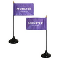 Double Sided Stick Flag with Black Wooden